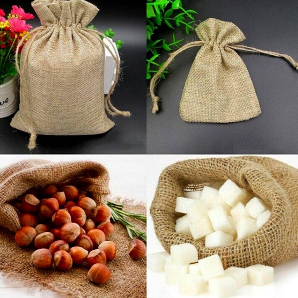 30PCS DIY Drawstring Burlap Bag Jute Gift Bags